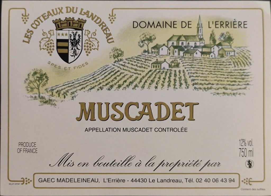 Muscadet de Sèvre et Maine - MADELEINEAU - MU23