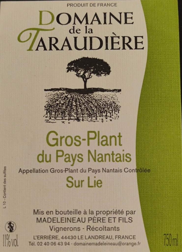 Gros Plant du Pays Nantais- MADELEINEAU - GP23 (Livré)